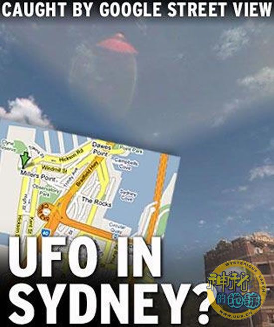 谷歌地图显示澳大利亚悉尼上空的ufo - 神秘的