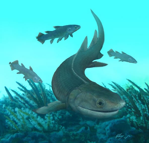奇异东生鱼(Tungsenia paradoxa)生态复原图