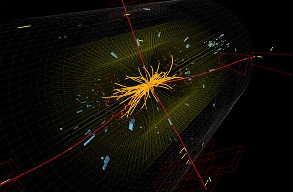 大型强子对撞机CMS实验中的粒子碰撞图绘