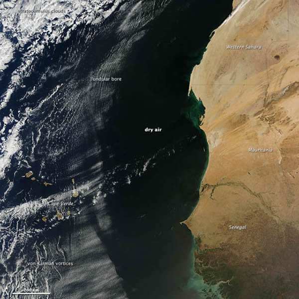 2013��2��18�գ�NASA��Terra�����ϵ��зֱ��ʳ��������(MODIS)�����������Ƭ����ʾ�˷�������̫ƽ������һ�㱡���Ĳ���ơ�