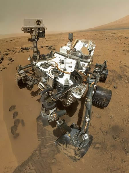 A self-portrait generated by the Mars rover Curiosity last October.