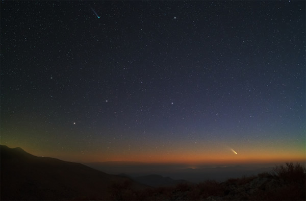 Two for one: Comet C/2012 F6 (Lemmon) (top) and Comet C/2011 L4 (PanSTARRS) (bot