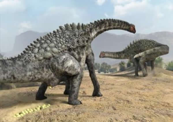 葡萄园龙(Ampelosaurus)产蛋场景复原