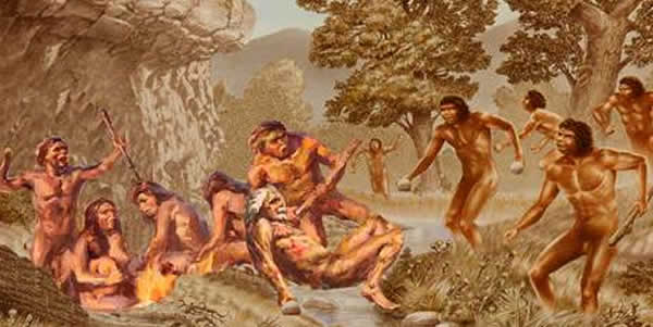 图3. 更新世古人类当地居民与入侵者之间发生的冲突(吴秀杰供图)