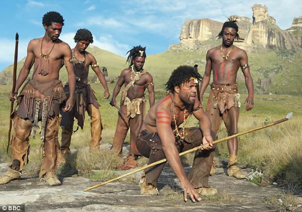 This way chaps! A human hunting party imagined for the BBC series Planet of the