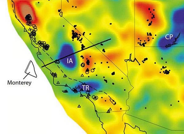科学家发现加利福尼亚州地质异常区与已知的法拉龙板块残留部分排成一线