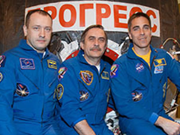 Expedition 35 Flight Engineers (from left) Alexander Misurkin, Pavel Vinogradov