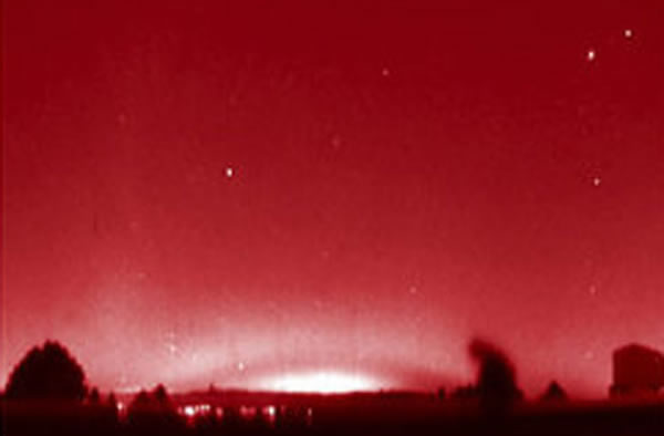 An image of red light taken from Italy in 2011.