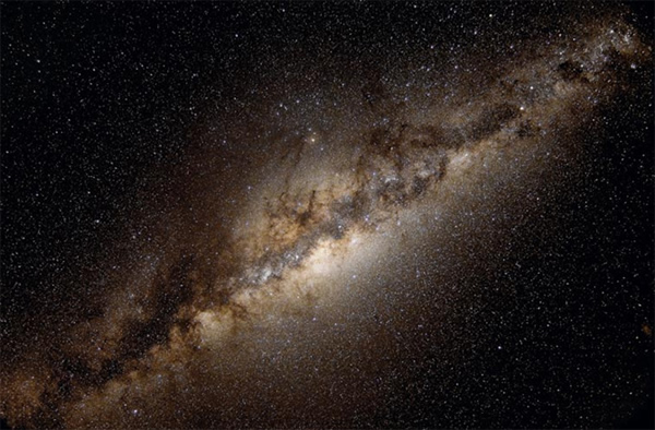 The Milky Way as seen from Earth on a clear night.