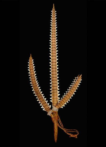 Gilbert Islanders used shark-tooth weapons (such as the above) in warfare.
