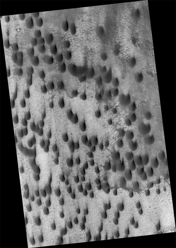 Mars sand dunes inside Copernicus Crater.
