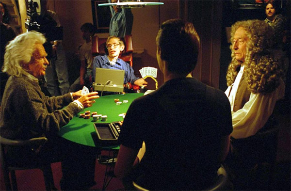 Not a Gambler? Lt. Commander Data plays a game of poker with holographic represe