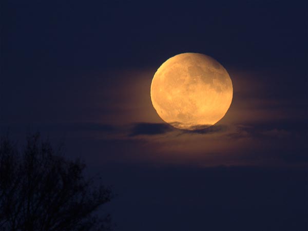 A partial lunar eclipse is seen from Loudwater, England, in 2011.