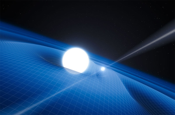 Artists impression of the pulsar PSR J0348+0432 and its white dwarf companion w