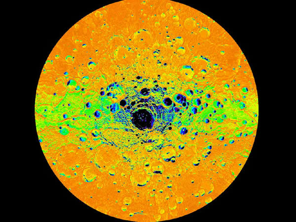 水星南极地区的光照图