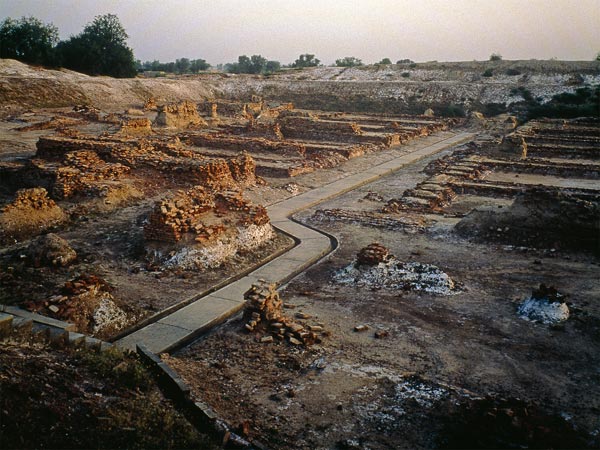 The Indus civilization was first identified at Harappa, once a city of 80,000 pe
