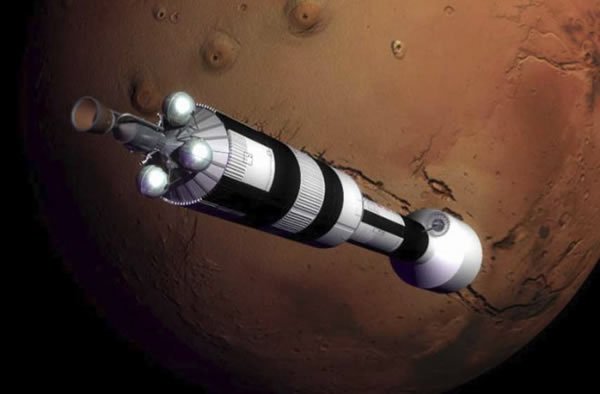 Artist impression of the Nuclear Engine for Rocket Vehicle Application (NERVA) s