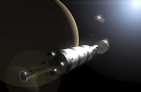 Artist impression of the Nuclear Engine for Rocket Vehicle Application (NERVA) s