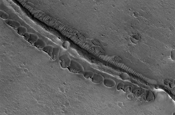 Wide context view of the strange geological features discovered by the HiRISE ca