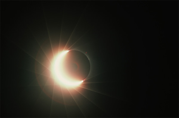 The moon moves away from the sun shortly after an annular eclipse.