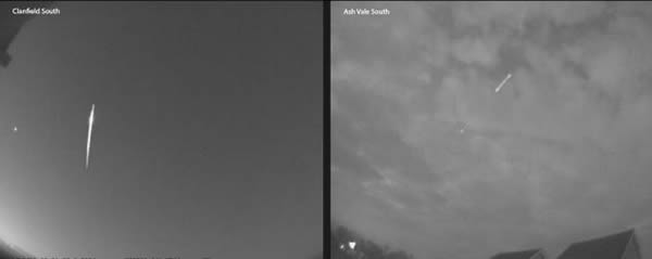 一颗巨型绿色火流星划过英国北部上空