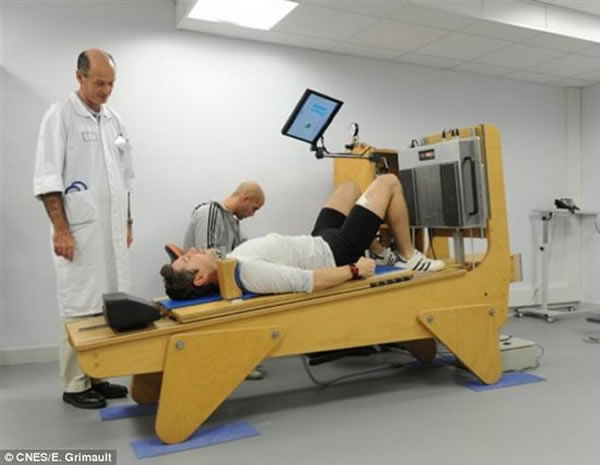 法国米底斯研究所的科学家设计了一个特殊的床,用于测试该状态下如何影响肌肉组织