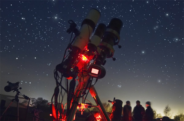 A telescope rigged for astro-photography at a star party in Herefordshire, UK.