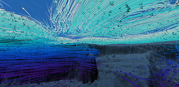 书籍《动态地球:探索地球的气候引擎》中的截图,展示了北美大陆架不同深度的海洋气流的水下视图。