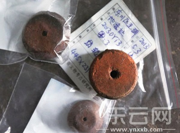 发掘现场发现的纺轮