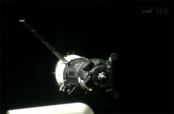 A Soyuz spacecraft carrying the Expedition 36/37 crew to the International Space