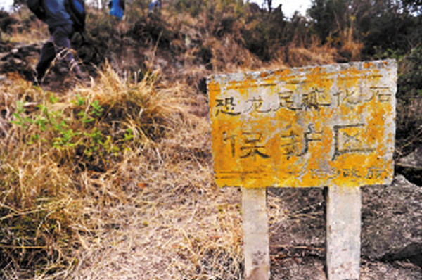 夕阳恐龙足迹化石保护区