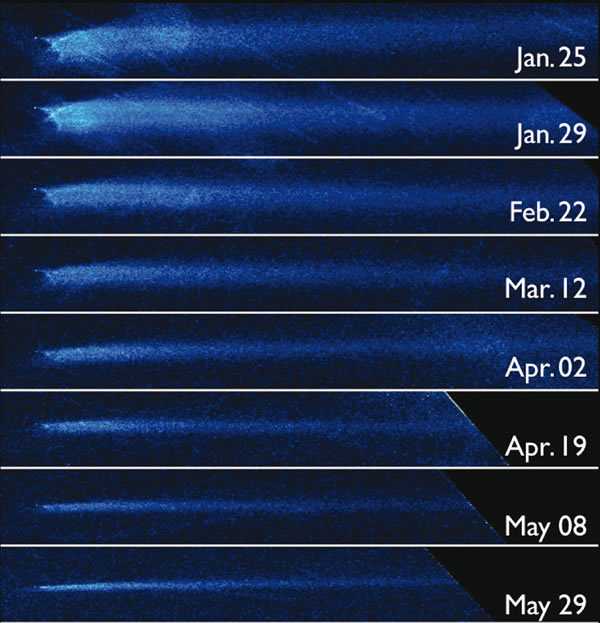 小行星P/2010 A2拖着长达百万公里的尾巴