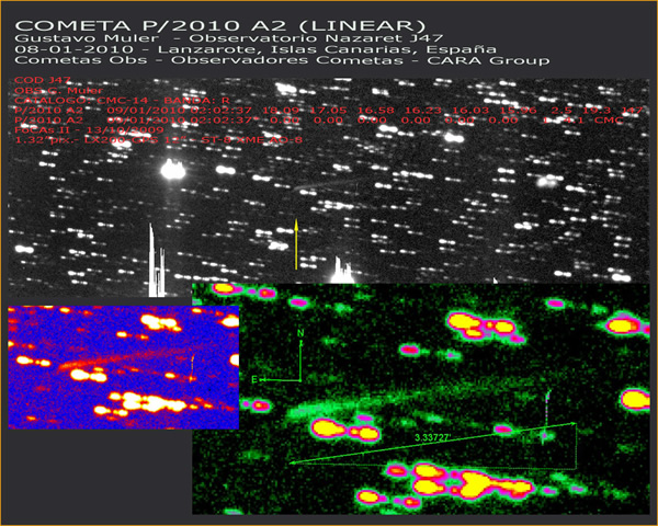 小行星P/2010 A2拖着长达百万公里的尾巴