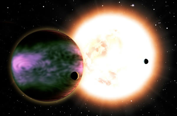 A large exoplanet gas giant experiences powerful aurorae caused by energetic par