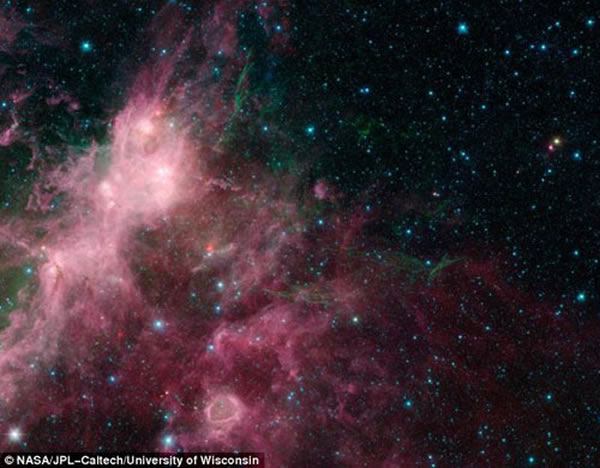 这是纤细、类似海藻的细丝结构是以超新星方式爆炸的恒星残骸