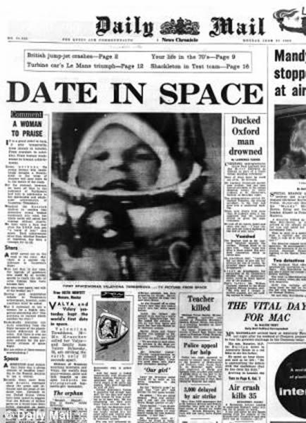 1963年,捷列什科娃的太空飞行登上头版头条。