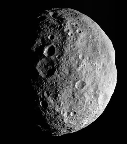 The asteroid Vesta, one of the largest in the solar system.