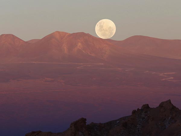 This moon, seen from San Pedro de Atacama, Chile, was the largest of 2012. This