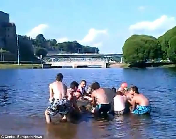 马戏团工作人员趁大象在河里洗澡时在象背上起舞导致大象溺死