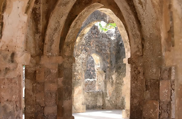 The ruins of Kilwa were once part of a glittering trading center on the eastern