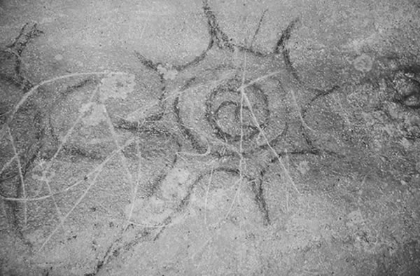 The image drawn in this black charcoal pictograph found in a Tennessee cave is a