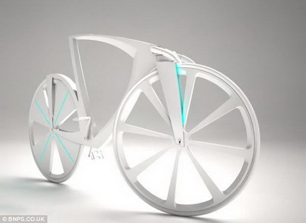 美国Dezien公司设计的一款环保自行车,行驶动能可存储在内置电池中,可用于充电手机,甚至是电动汽车