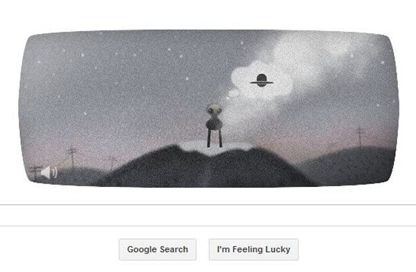A shot from todays Google doodle, commemorating Roswells 66th anniversary. Ima