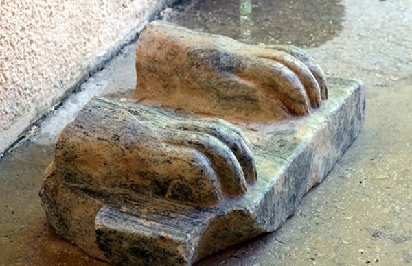This sphinx fragment was found by archaeologists with the Hebrew University of J