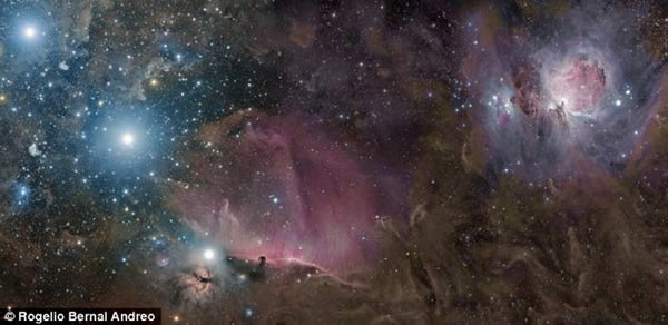 猎户星座最明亮的3颗恒星,人们甚至可通过肉眼进行观察