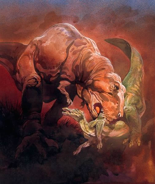 There is new evidence that the T. rex hunted hadrosaurs such as the Anatosaurus