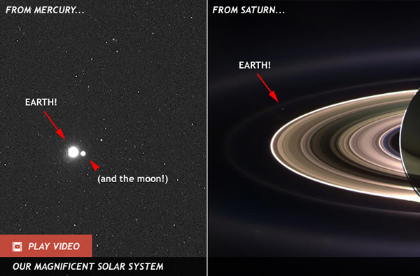 Earth Photobomb Coming From Saturn, Mercury