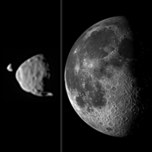 This illustration provides a comparison for how big the moons of Mars appear to