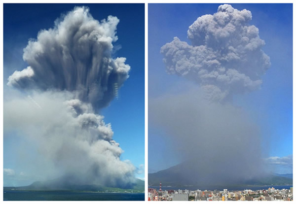 日本樱岛火山今年第500次喷发