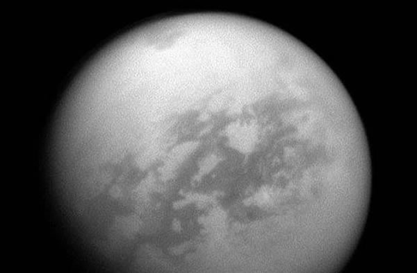 An infrared image of Titan from the Cassini orbiter.